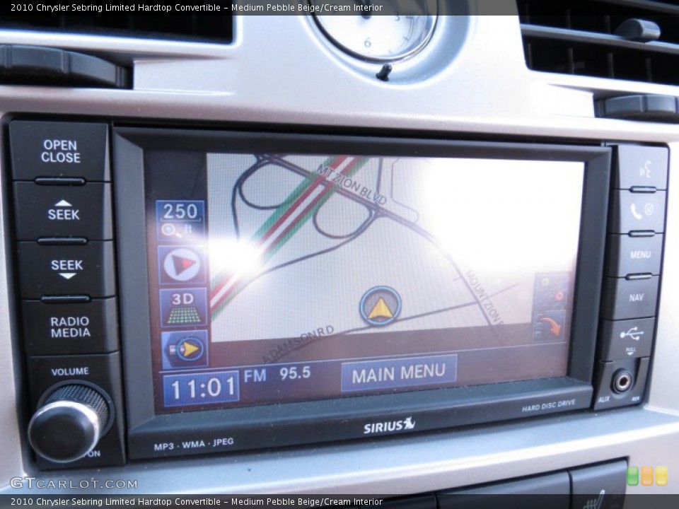 Medium Pebble Beige/Cream Interior Navigation for the 2010 Chrysler Sebring Limited Hardtop Convertible #68528671