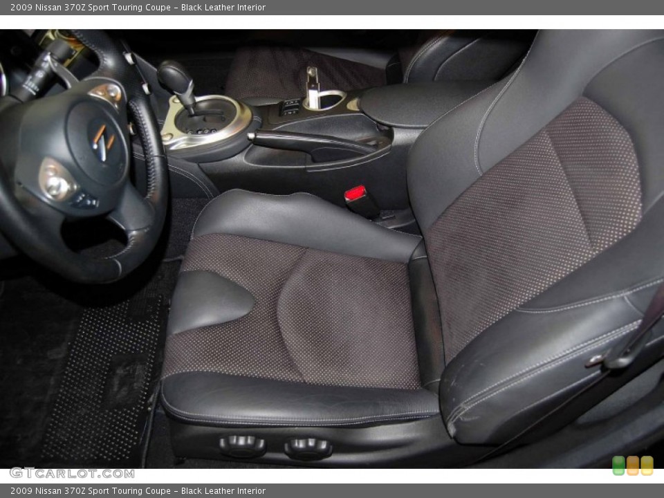 Black Leather Interior Front Seat for the 2009 Nissan 370Z Sport Touring Coupe #68529090