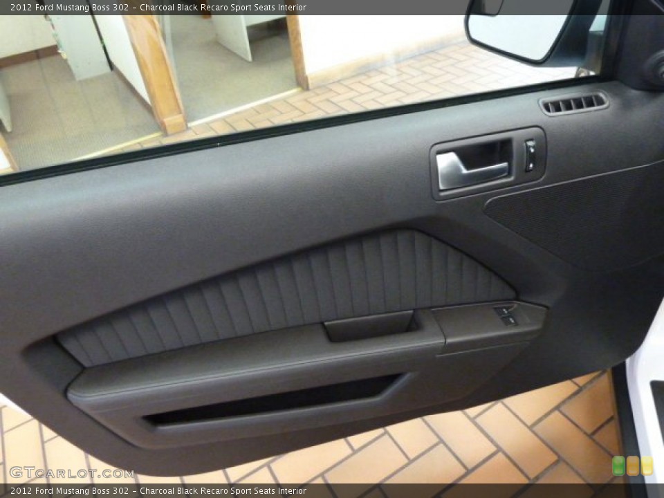 Charcoal Black Recaro Sport Seats Interior Door Panel for the 2012 Ford Mustang Boss 302 #68530786