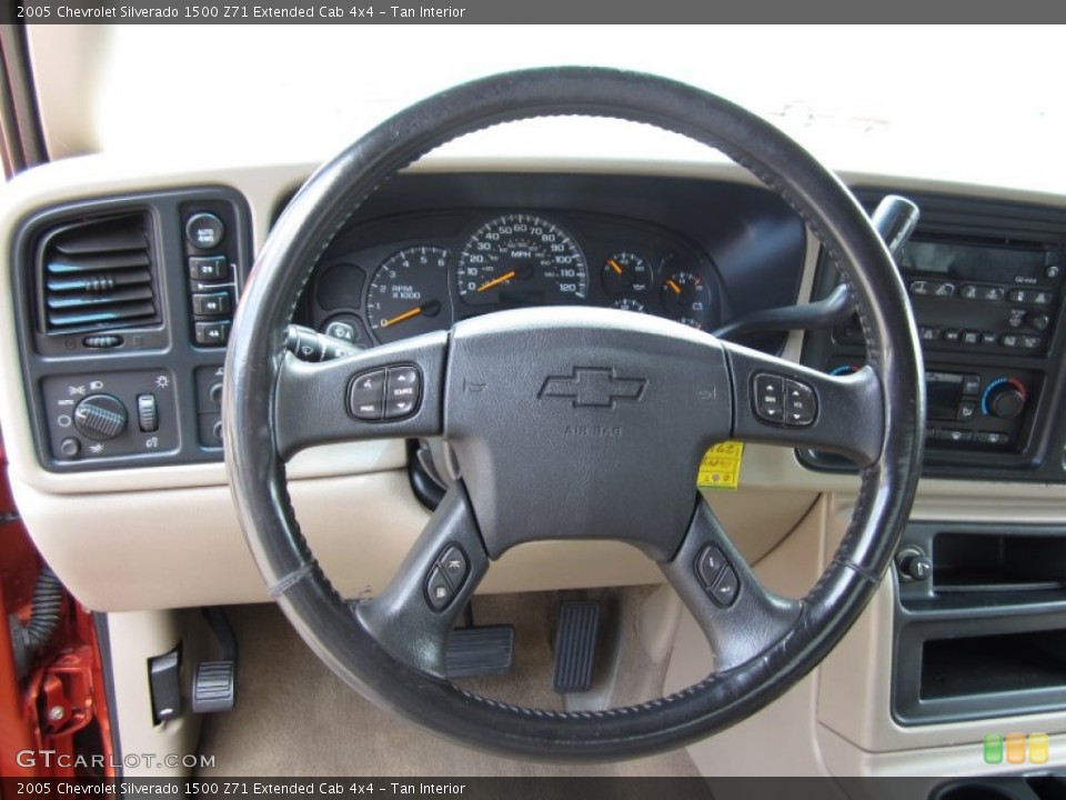 Tan Interior Steering Wheel for the 2005 Chevrolet Silverado 1500 Z71 Extended Cab 4x4 #68533118