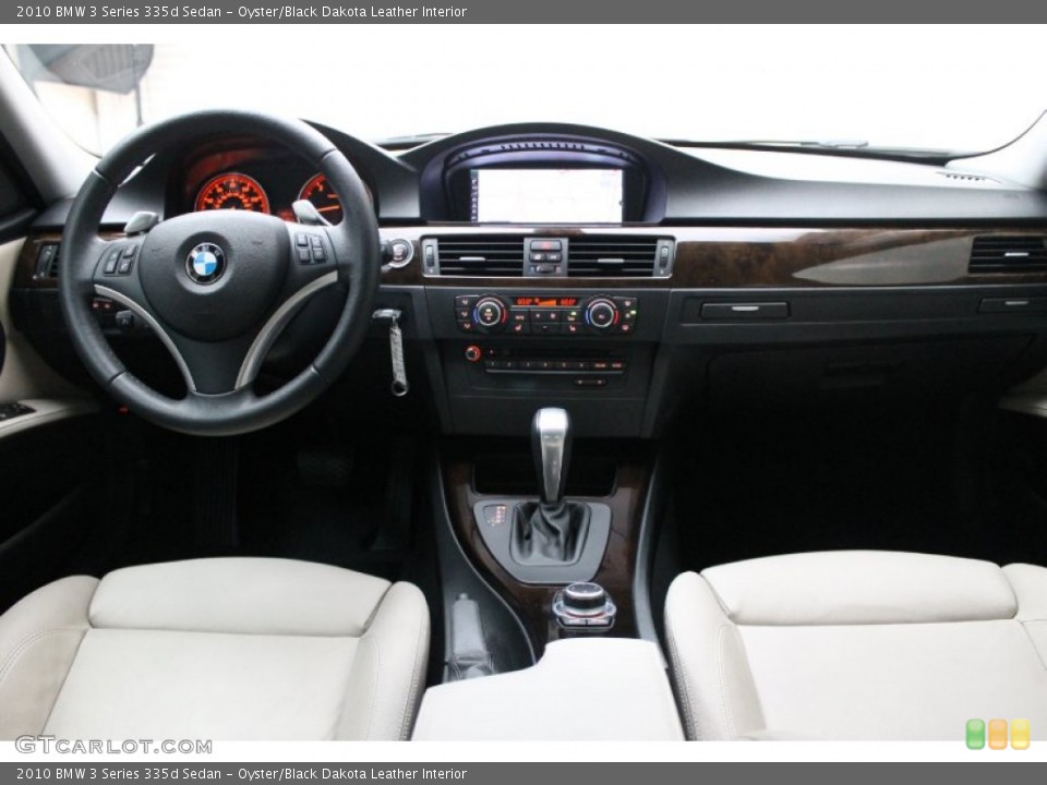 Oyster/Black Dakota Leather Interior Dashboard for the 2010 BMW 3 Series 335d Sedan #68536642