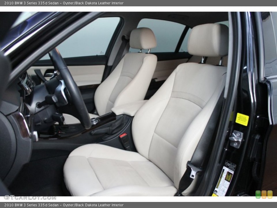 Oyster/Black Dakota Leather Interior Front Seat for the 2010 BMW 3 Series 335d Sedan #68536650