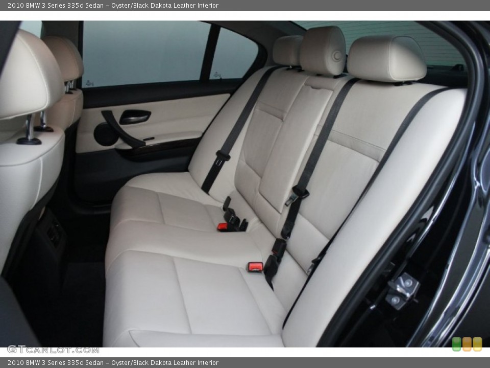 Oyster/Black Dakota Leather Interior Rear Seat for the 2010 BMW 3 Series 335d Sedan #68536669