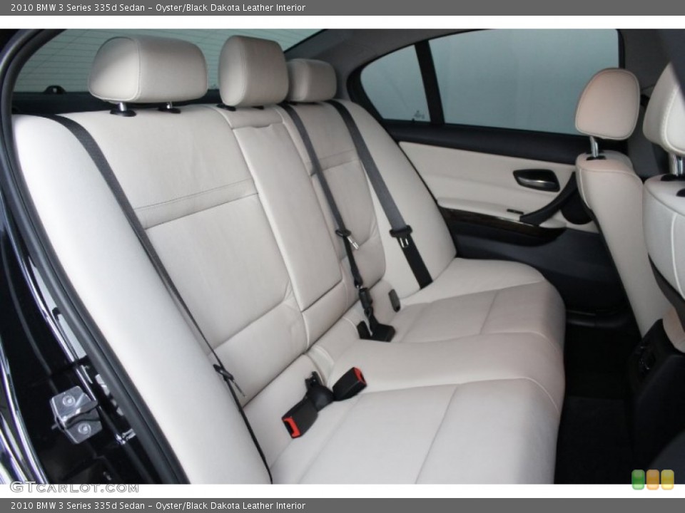 Oyster/Black Dakota Leather Interior Rear Seat for the 2010 BMW 3 Series 335d Sedan #68536678