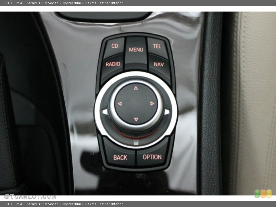 Oyster/Black Dakota Leather Interior Controls for the 2010 BMW 3 Series 335d Sedan #68536750