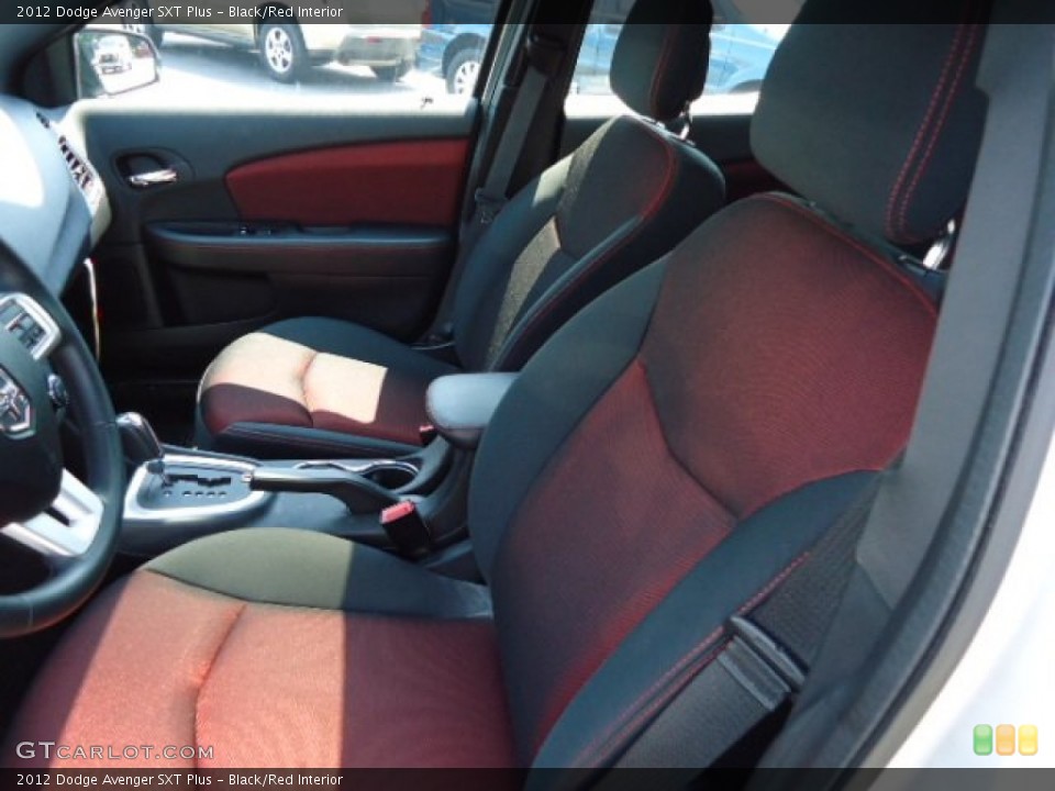 Black/Red Interior Front Seat for the 2012 Dodge Avenger SXT Plus #68536786