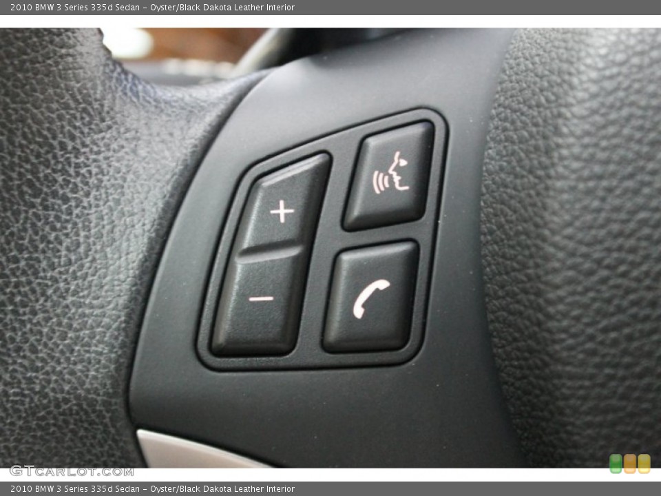 Oyster/Black Dakota Leather Interior Controls for the 2010 BMW 3 Series 335d Sedan #68536813