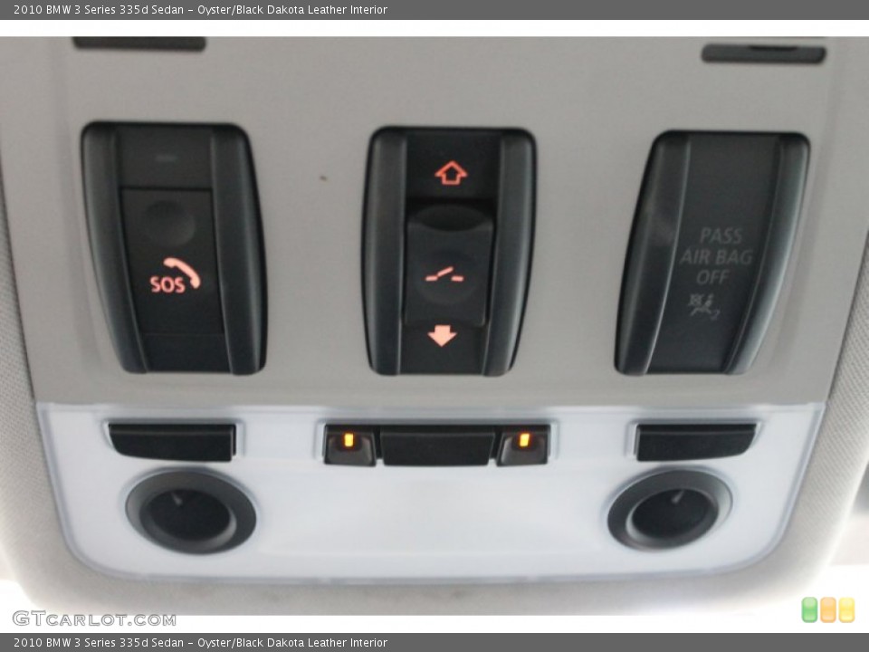 Oyster/Black Dakota Leather Interior Controls for the 2010 BMW 3 Series 335d Sedan #68536831