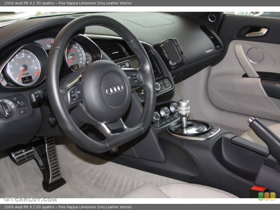 Fine Nappa Limestone Grey Leather Interior Dashboard for the 2009 Audi R8 4.2 FSI quattro #68538571