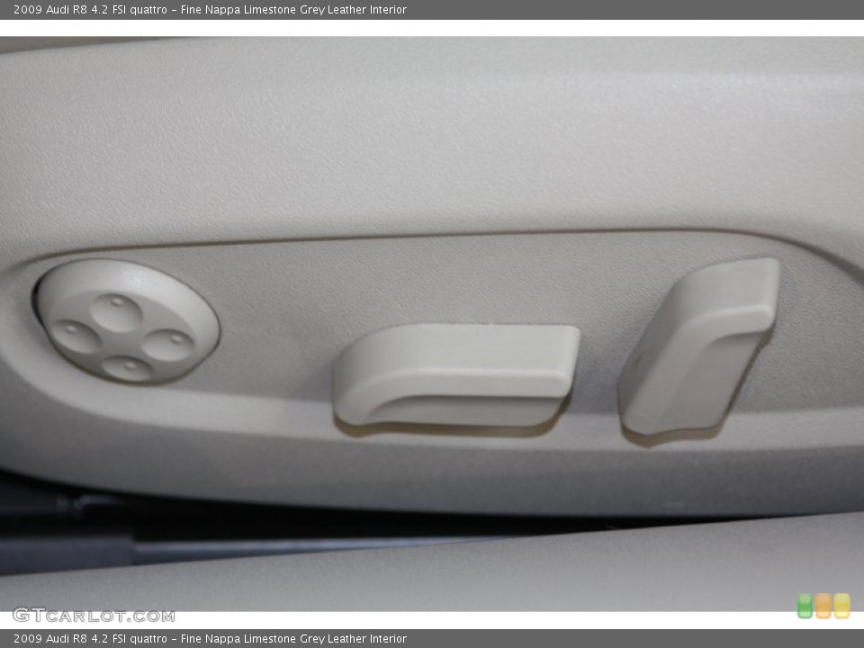 Fine Nappa Limestone Grey Leather Interior Controls for the 2009 Audi R8 4.2 FSI quattro #68538596