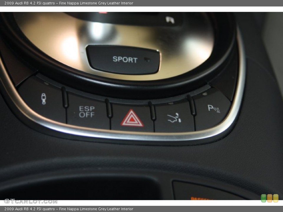 Fine Nappa Limestone Grey Leather Interior Controls for the 2009 Audi R8 4.2 FSI quattro #68538664