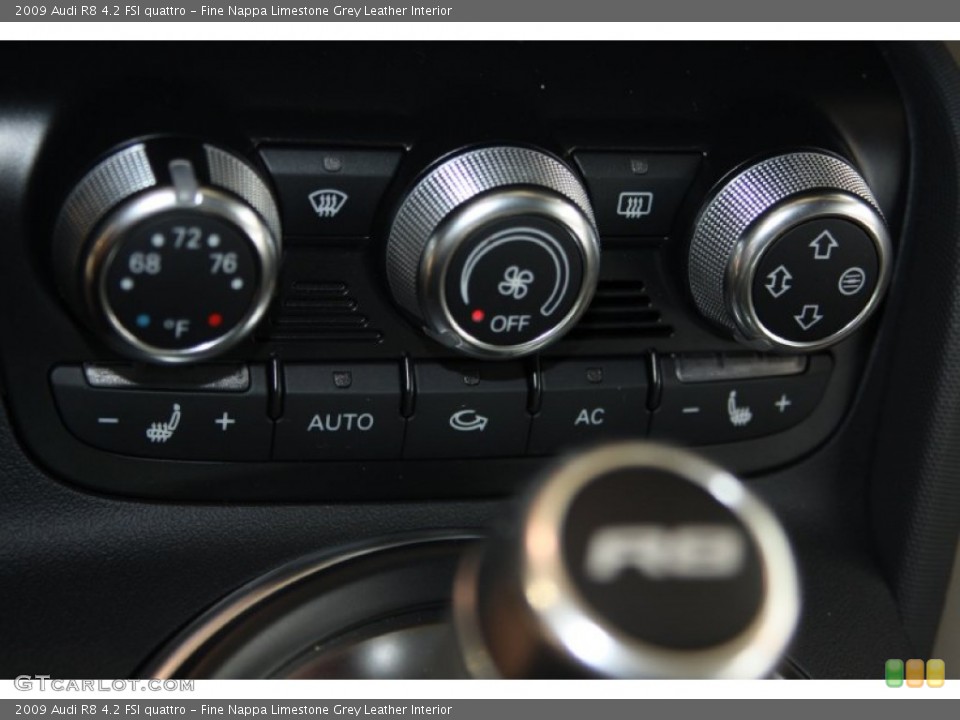 Fine Nappa Limestone Grey Leather Interior Controls for the 2009 Audi R8 4.2 FSI quattro #68538670