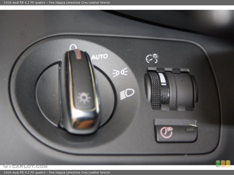 Fine Nappa Limestone Grey Leather Interior Controls for the 2009 Audi R8 4.2 FSI quattro #68538688