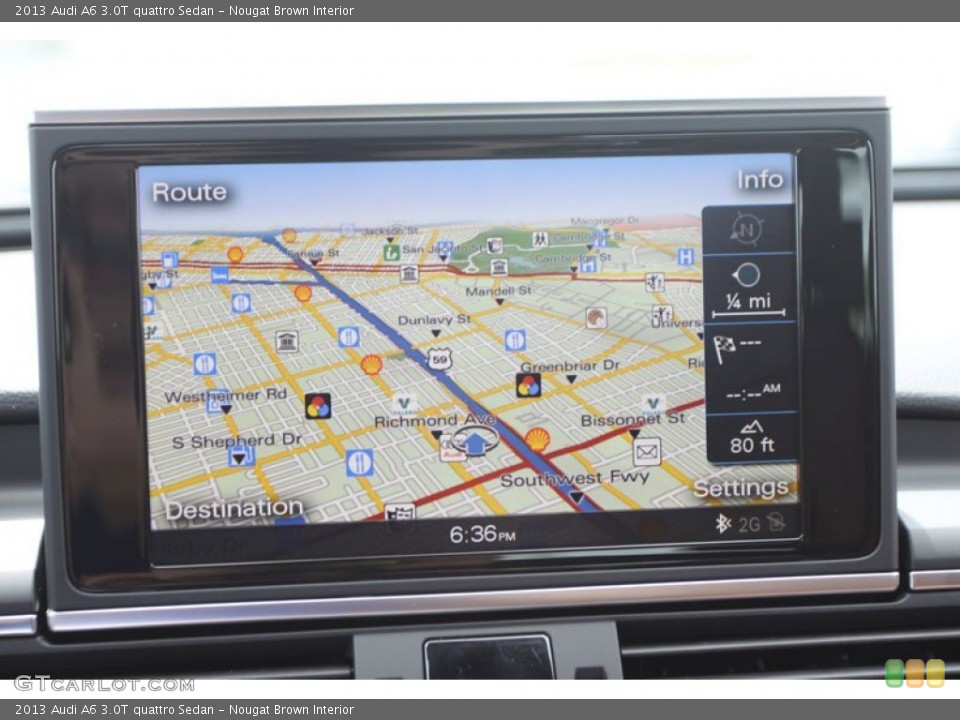 Nougat Brown Interior Navigation for the 2013 Audi A6 3.0T quattro Sedan #68539164