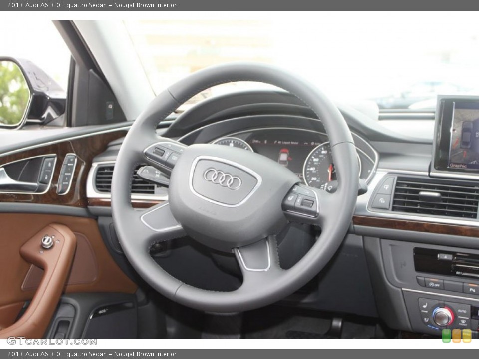 Nougat Brown Interior Steering Wheel for the 2013 Audi A6 3.0T quattro Sedan #68540029