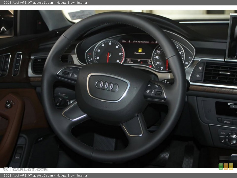Nougat Brown Interior Steering Wheel for the 2013 Audi A6 3.0T quattro Sedan #68540512