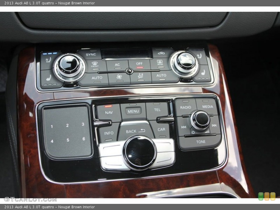 Nougat Brown Interior Controls for the 2013 Audi A8 L 3.0T quattro #68541049
