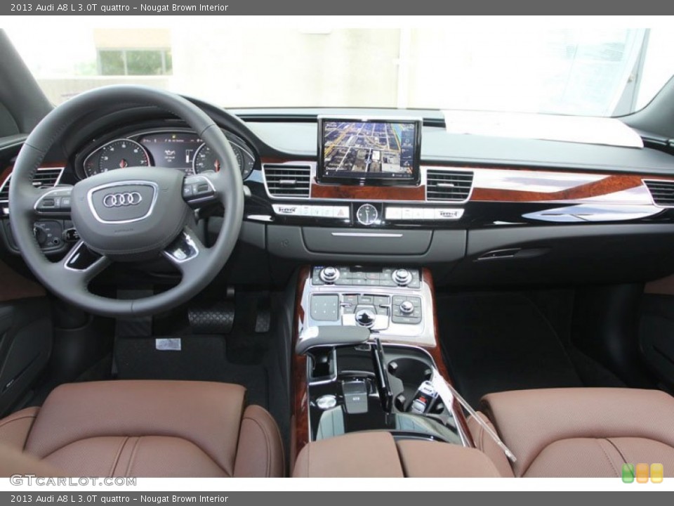 Nougat Brown Interior Dashboard for the 2013 Audi A8 L 3.0T quattro #68541094