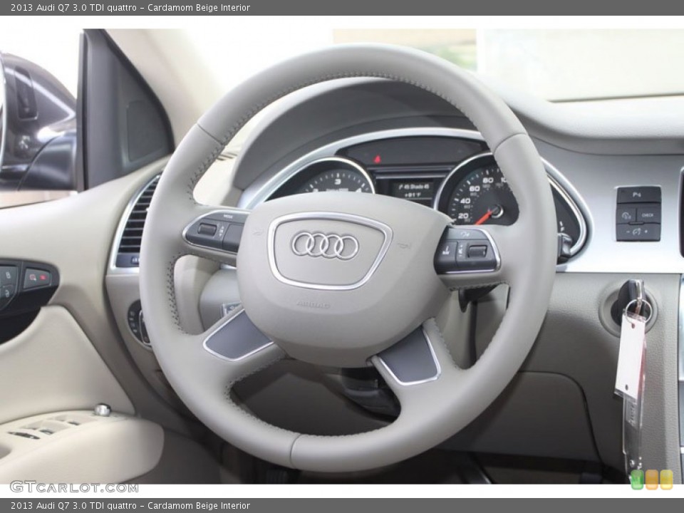 Cardamom Beige Interior Steering Wheel for the 2013 Audi Q7 3.0 TDI quattro #68541457