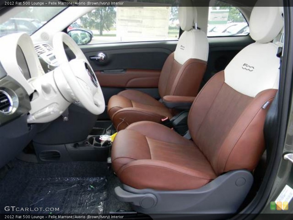 Pelle Marrone/Avorio (Brown/Ivory) Interior Front Seat for the 2012 Fiat 500 Lounge #68543506