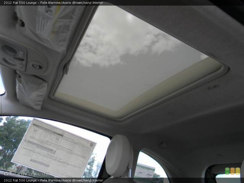 Pelle Marrone/Avorio (Brown/Ivory) Interior Sunroof for the 2012 Fiat 500 Lounge #68543524