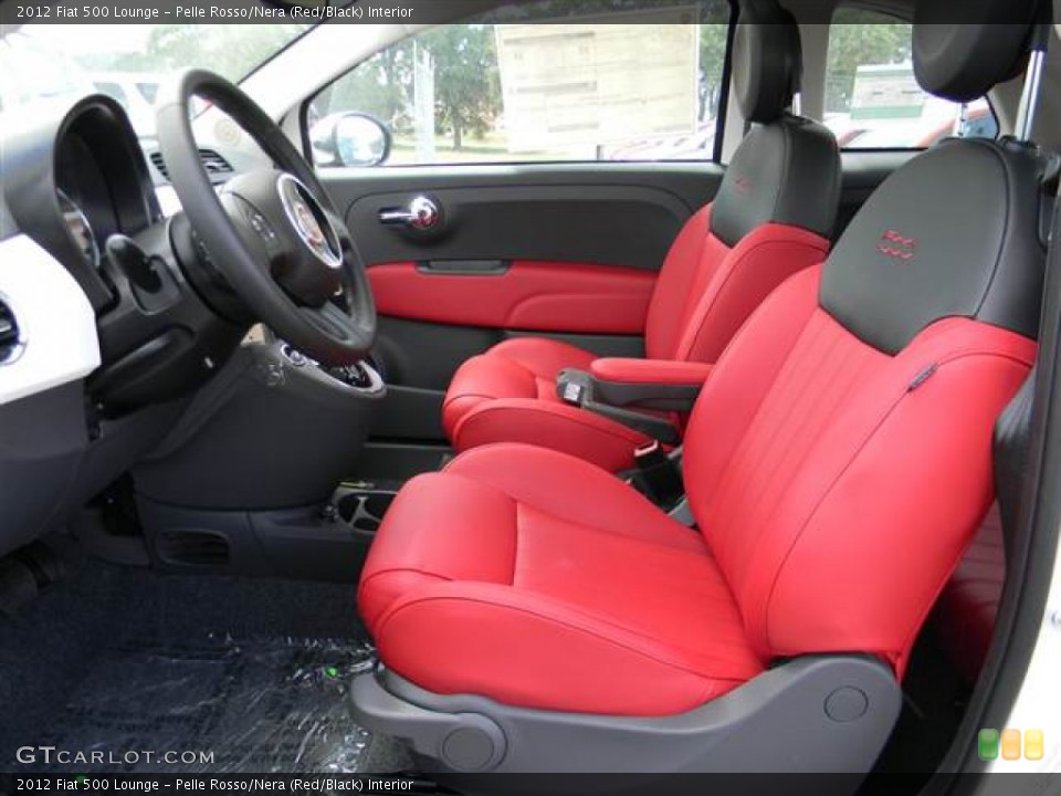 Pelle Rosso/Nera (Red/Black) Interior Front Seat for the 2012 Fiat 500 Lounge #68543899