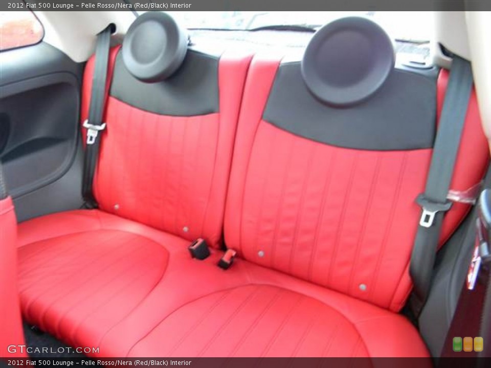 Pelle Rosso/Nera (Red/Black) Interior Rear Seat for the 2012 Fiat 500 Lounge #68543918