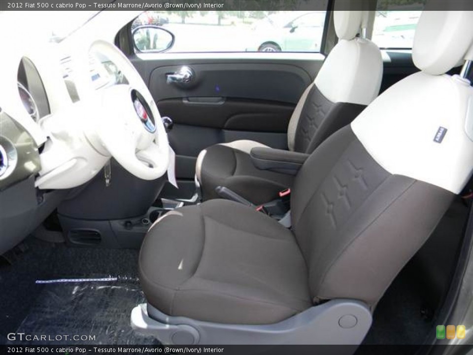 Tessuto Marrone/Avorio (Brown/Ivory) Interior Front Seat for the 2012 Fiat 500 c cabrio Pop #68544232