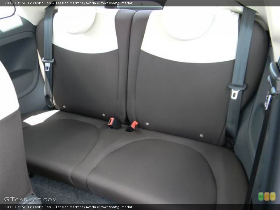 Tessuto Marrone/Avorio (Brown/Ivory) Interior Rear Seat for the 2012 Fiat 500 c cabrio Pop #68544250
