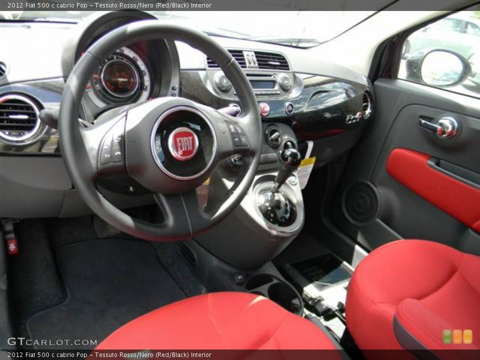 Tessuto Rosso/Nero (Red/Black) 2012 Fiat 500 Interiors