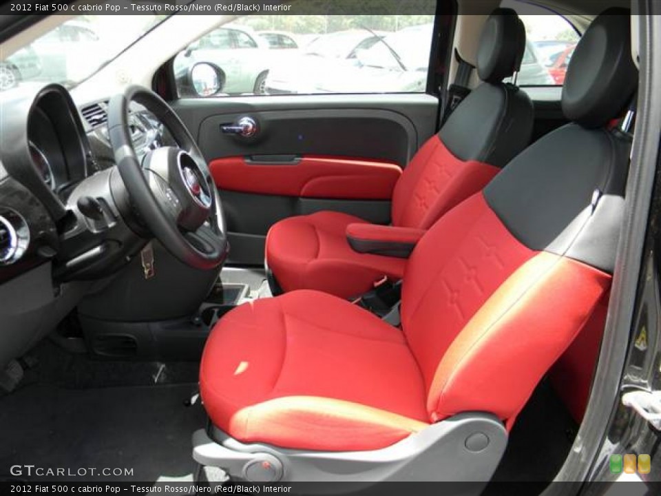 Tessuto Rosso/Nero (Red/Black) Interior Front Seat for the 2012 Fiat 500 c cabrio Pop #68544397