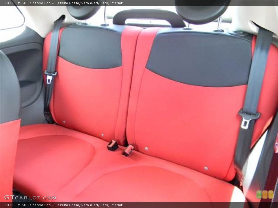 Tessuto Rosso/Nero (Red/Black) Interior Rear Seat for the 2012 Fiat 500 c cabrio Pop #68544406