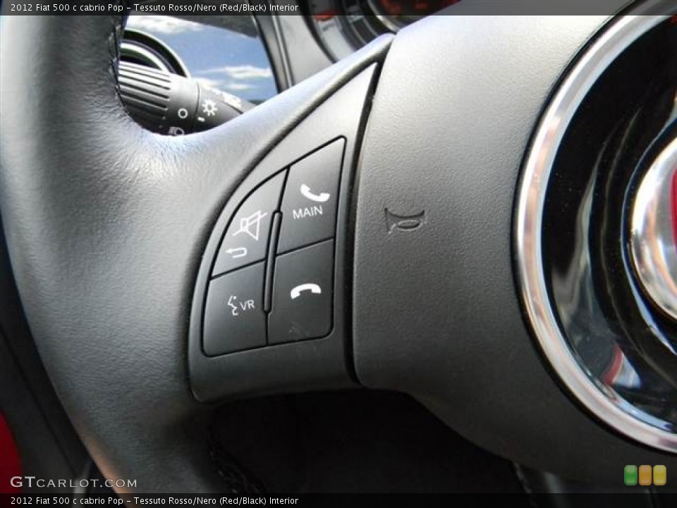 Tessuto Rosso/Nero (Red/Black) Interior Controls for the 2012 Fiat 500 c cabrio Pop #68544424