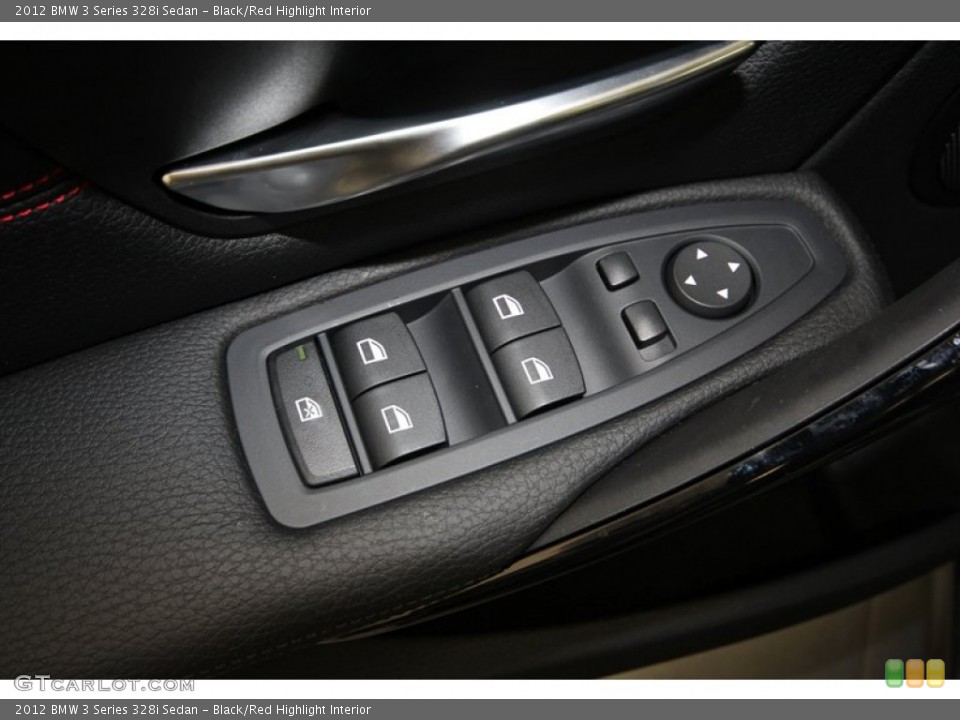 Black/Red Highlight Interior Controls for the 2012 BMW 3 Series 328i Sedan #68545682