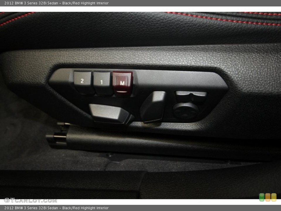 Black/Red Highlight Interior Controls for the 2012 BMW 3 Series 328i Sedan #68545690