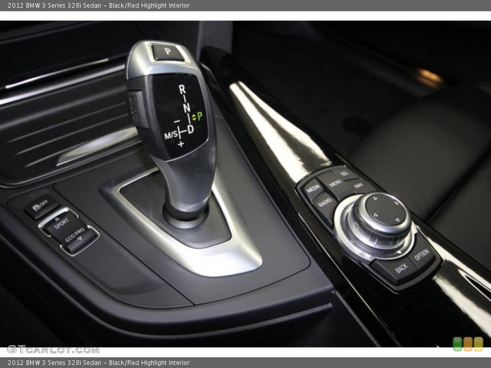 Black/Red Highlight Interior Transmission for the 2012 BMW 3 Series 328i Sedan #68545717