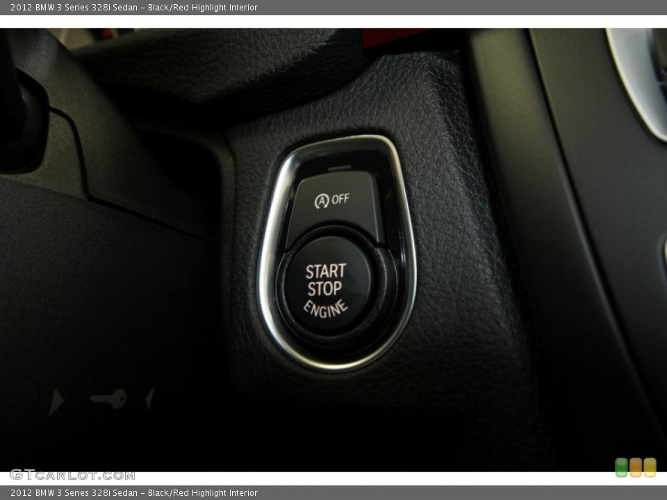 Black/Red Highlight Interior Controls for the 2012 BMW 3 Series 328i Sedan #68545738