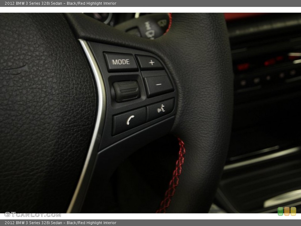Black/Red Highlight Interior Controls for the 2012 BMW 3 Series 328i Sedan #68545741