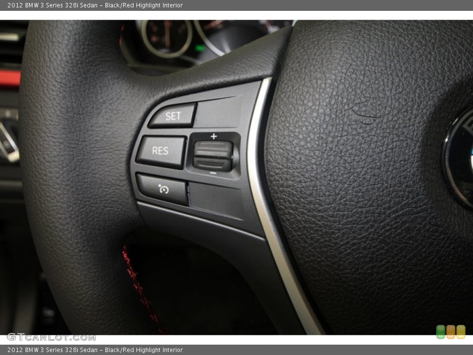Black/Red Highlight Interior Controls for the 2012 BMW 3 Series 328i Sedan #68545750