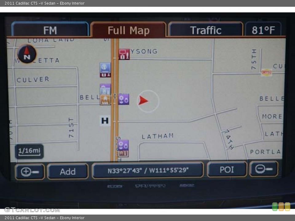 Ebony Interior Navigation for the 2011 Cadillac CTS -V Sedan #68548885