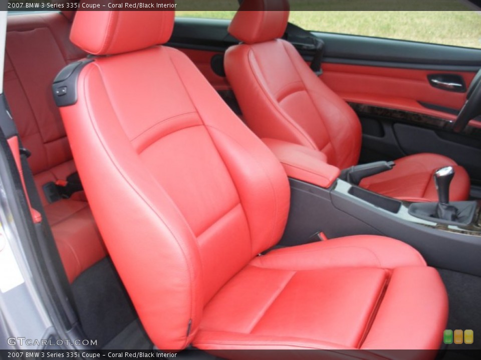 Coral Red/Black Interior Front Seat for the 2007 BMW 3 Series 335i Coupe #68549290