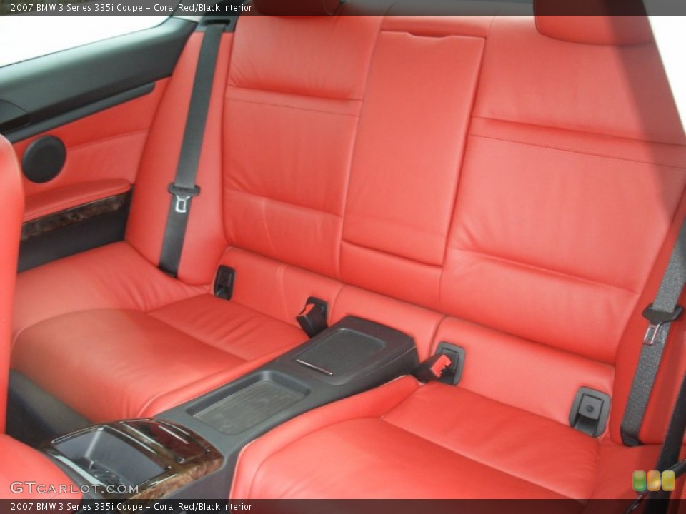 Coral Red/Black Interior Rear Seat for the 2007 BMW 3 Series 335i Coupe #68549296
