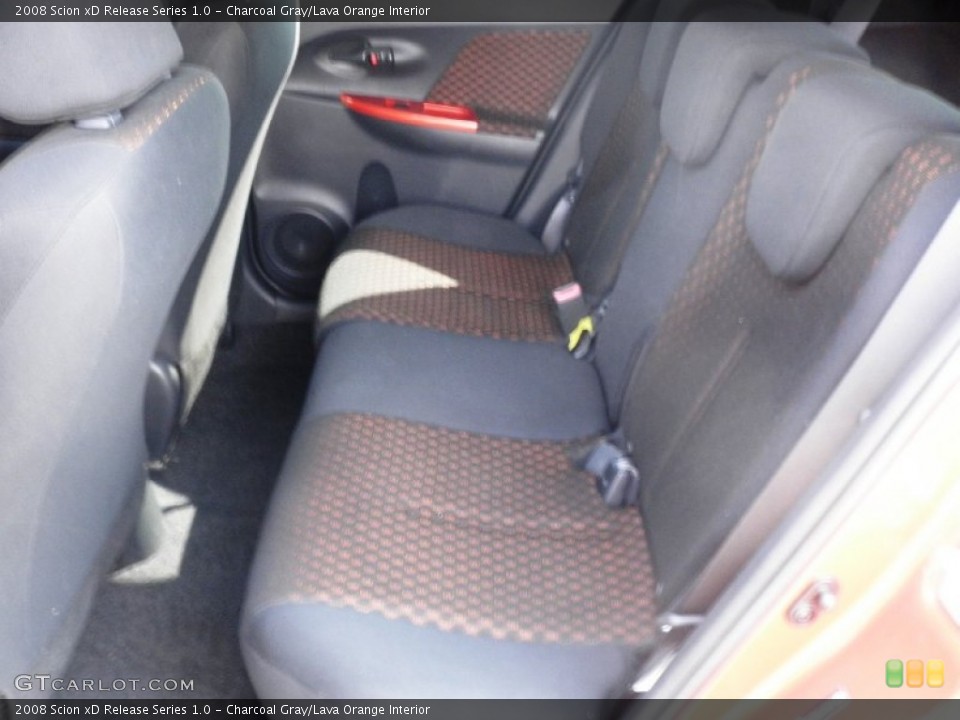 Charcoal Gray/Lava Orange Interior Rear Seat for the 2008 Scion xD Release Series 1.0 #68550101