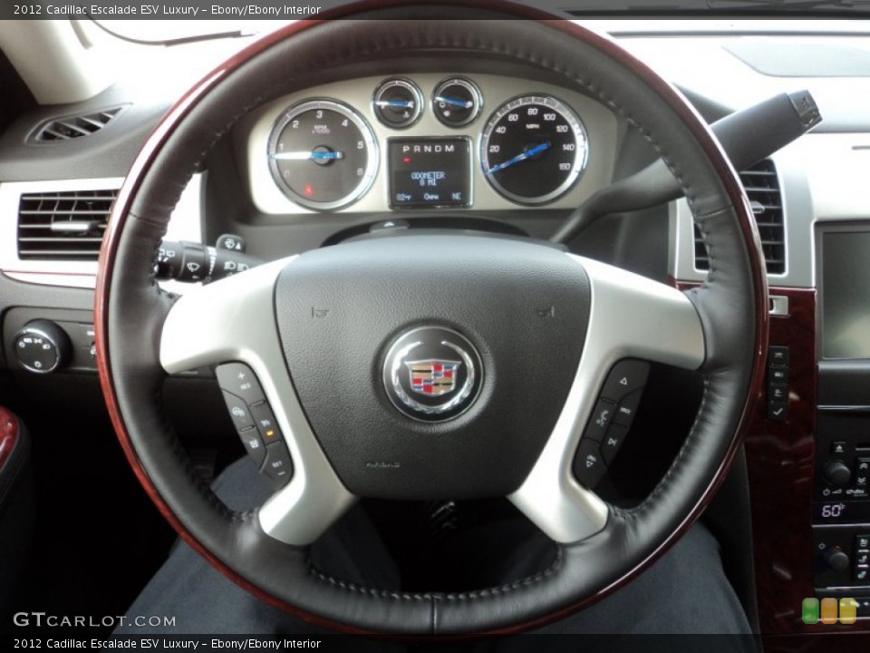 Ebony/Ebony Interior Steering Wheel for the 2012 Cadillac Escalade ESV Luxury #68551465