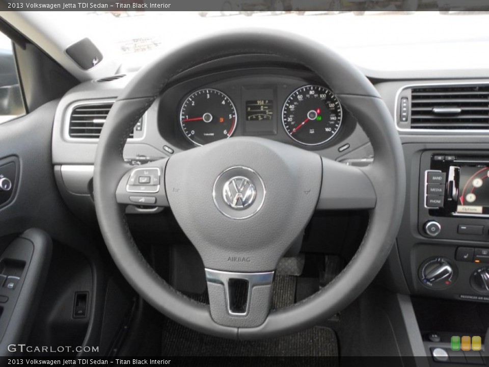 Titan Black Interior Steering Wheel for the 2013 Volkswagen Jetta TDI Sedan #68552881