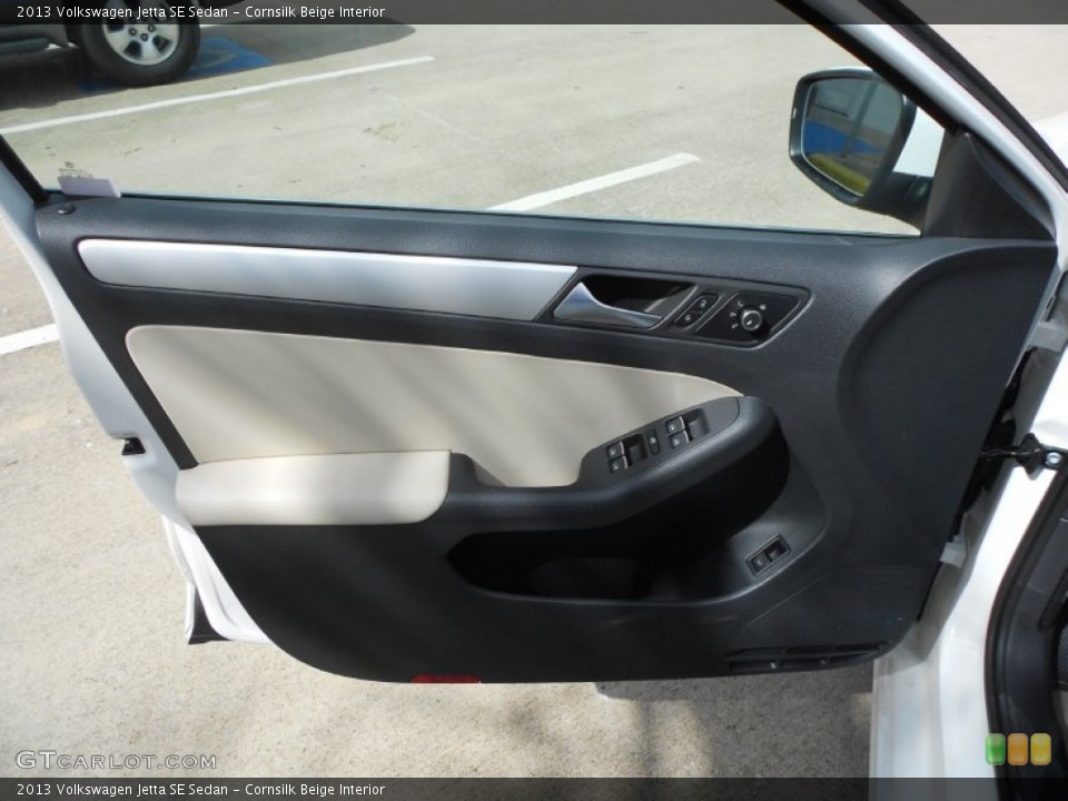 Cornsilk Beige Interior Door Panel for the 2013 Volkswagen Jetta SE Sedan #68553067