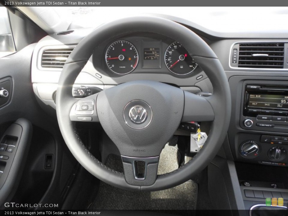 Titan Black Interior Steering Wheel for the 2013 Volkswagen Jetta TDI Sedan #68553526