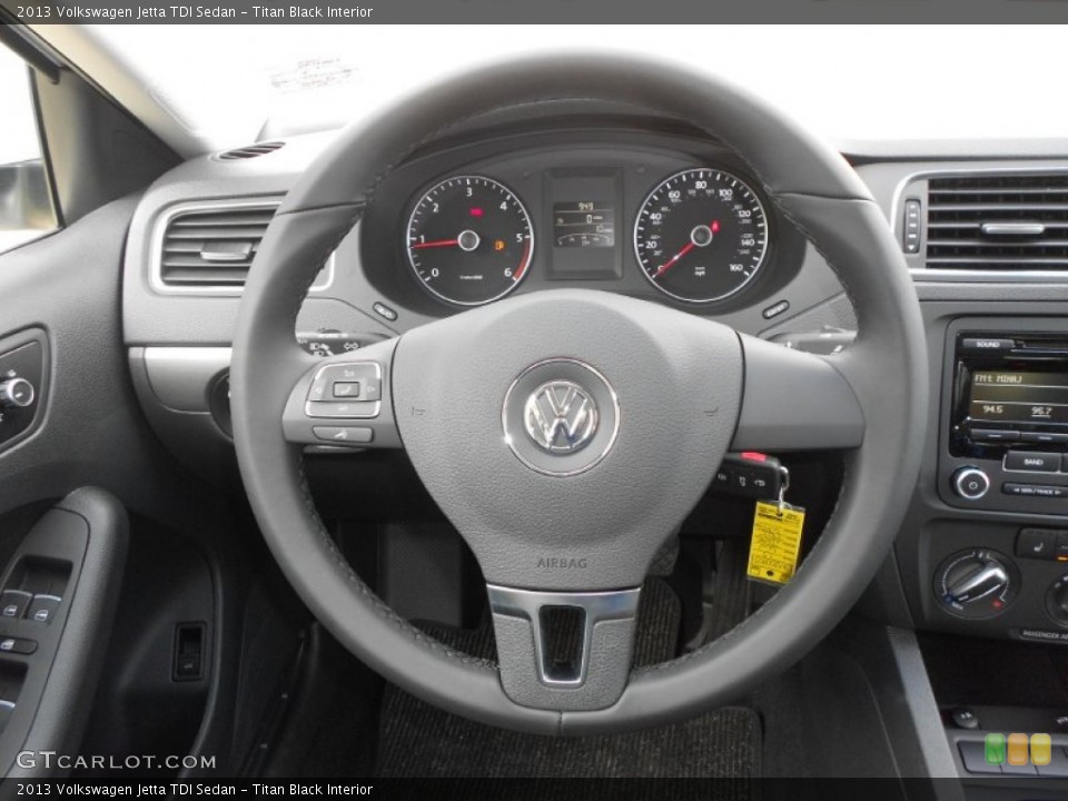 Titan Black Interior Steering Wheel for the 2013 Volkswagen Jetta TDI Sedan #68553733