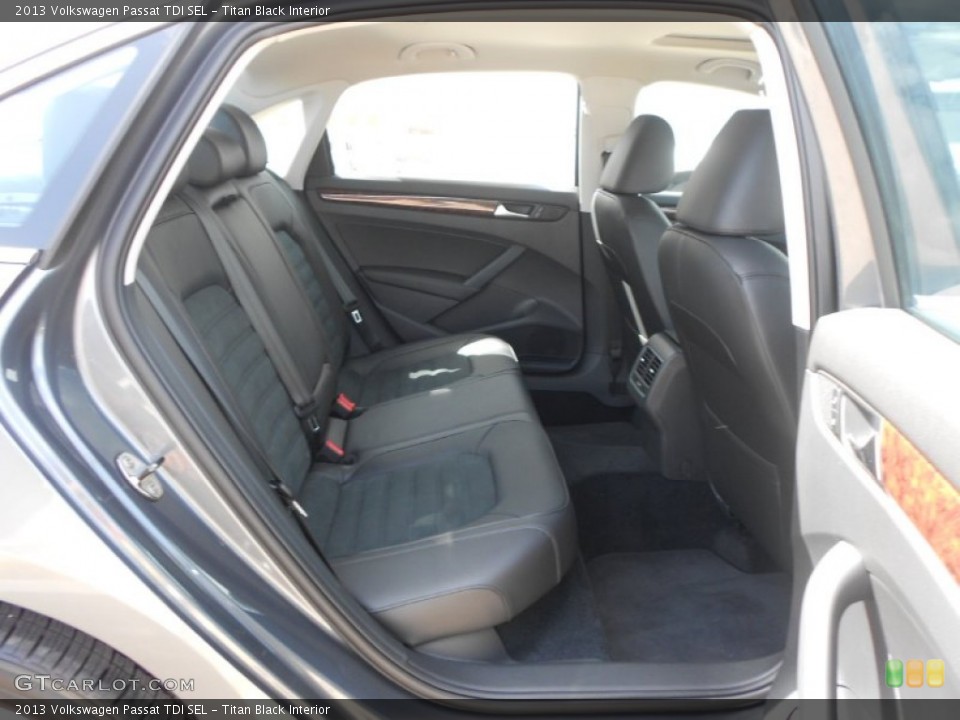 Titan Black Interior Rear Seat for the 2013 Volkswagen Passat TDI SEL #68553913