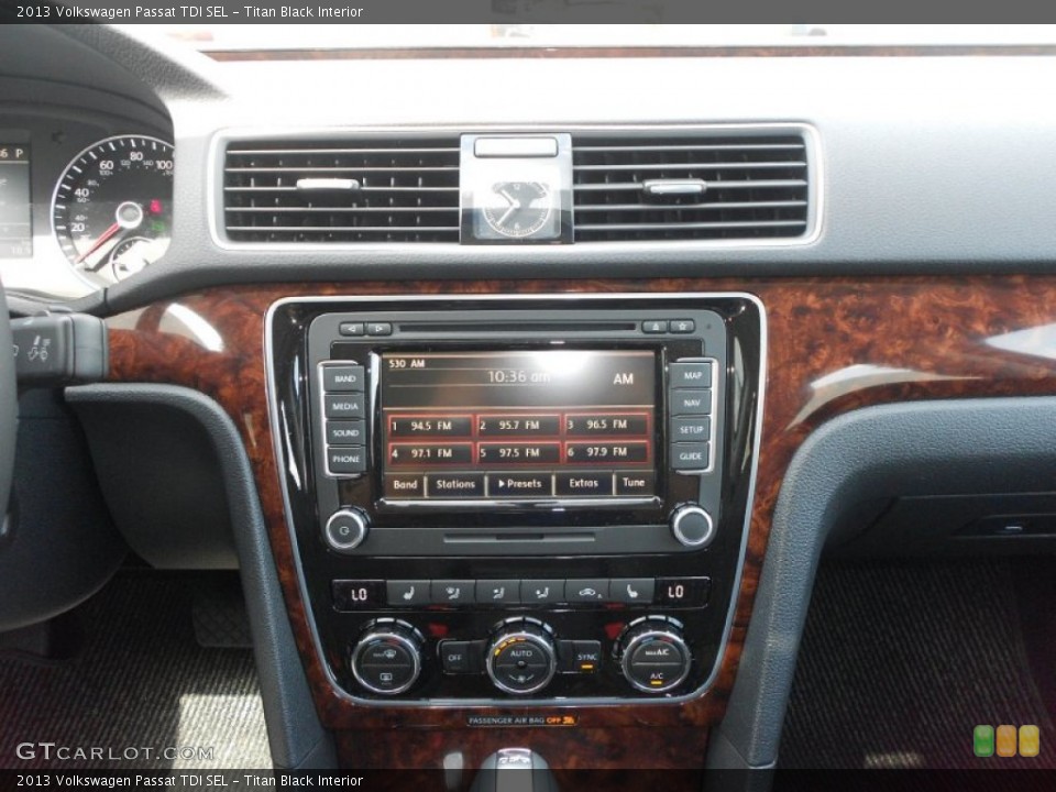 Titan Black Interior Controls for the 2013 Volkswagen Passat TDI SEL #68553938